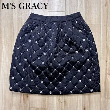 M'S GRACY 자수 퀼팅 스커트 까멜리아 38