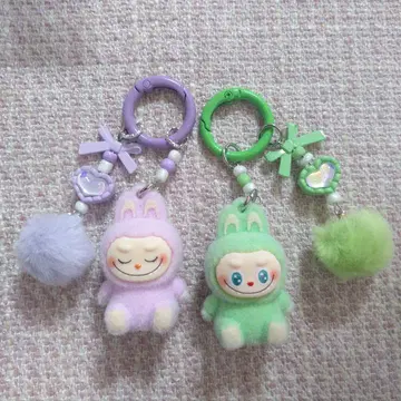 라부부 키링 키링 labubu 퍼플 그린 2세트