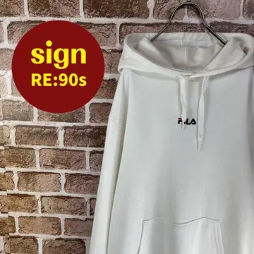 FILA 휠라 로고 자수 빅 루즈 디자인 후드티