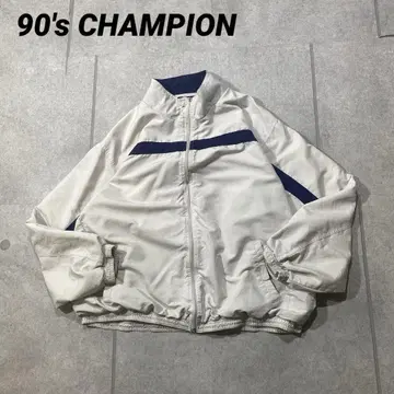 90s Champion 챔피온 나일론 자켓 숏기장 블루종 XL