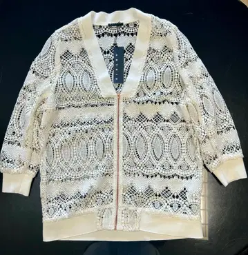 SISLEY 레이스 오픈 프론트 가디건
