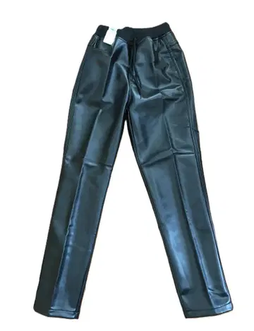 S 사이즈 여성용 가죽 팬츠 PU 팬츠, 롱팬츠 겨울 팬츠 속기모