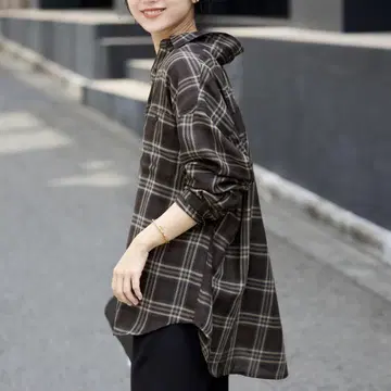 택 포함 미사용 새상품 SLOBE IENA 비에라 체크 루즈 셔츠