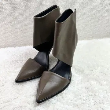 ALLSAINTS 가죽 앵클컷 하이힐 부티 38 브라운
