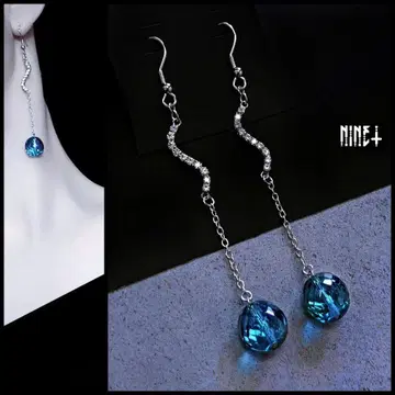 1817 롱 귀걸이 크리스탈 귀찌 액세서리 비쥬 BLUE