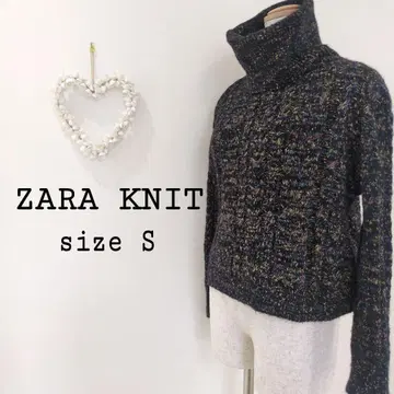 ZARA KNIT 마블 컬러 터틀넥 니트 스웨터 두꺼운 원단