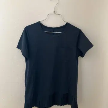 DANSKIN M 사이즈 플리츠 밑단 반팔 T셔츠