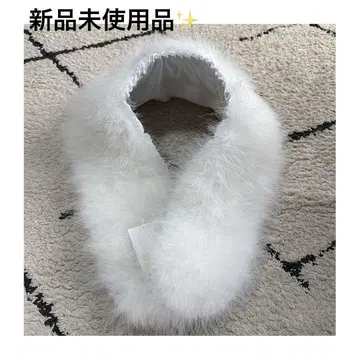 후리소데 기모노 화이트 퍼 숄