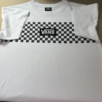 VANS 체커 패턴 T셔츠 XL 화이트