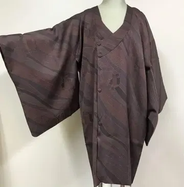 변형 카라 코트 기모노 변형 직조 꽃무늬