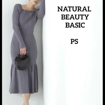 [ NATURAL BEAUTY BASIC ] 티어드 리브 니트 원피스
