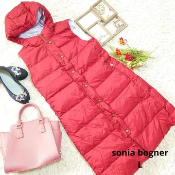 새상품급 sonia bogner 다운 베스트 ( L ) 빨간색/롱 기장/