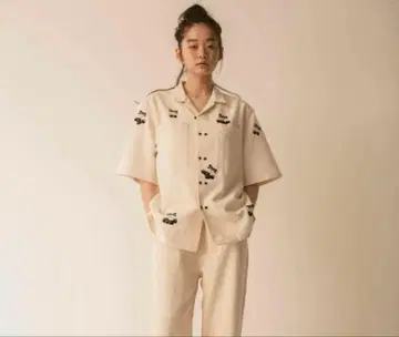 tanaka daisuke Black Cherry 자수 셔츠 체리