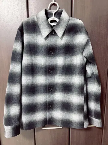 UNIQLO 더블 페이스 셔츠 자켓 옴브레 체크 470045 M