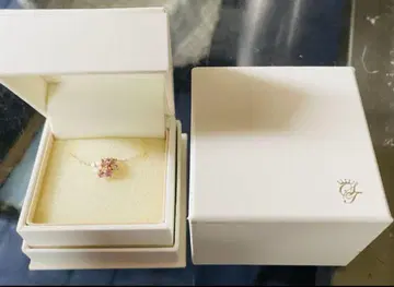꽃 모티브 핑크 목걸이 박스 포함
