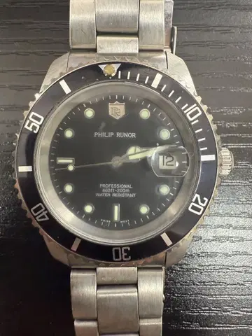 PHILIP RUNOR 프로페셔널 다이버 워치 작동 미확인