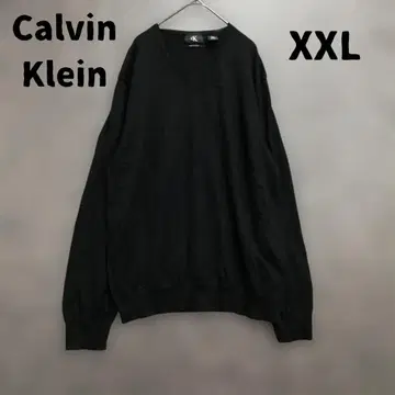 캘빈클라인 스웨터 블랙 V넥 울 XXL 빅 루즈 [ 6224 ]