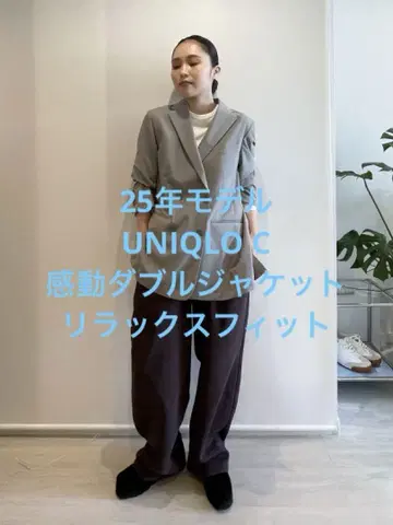 새상품급 25년 UNIQLO C 유니클로 칸도 더블 자켓 릴랙스 핏