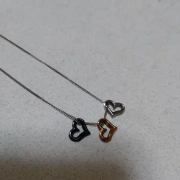 하트 모양 참 목걸이 3가지 색상