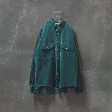 90s GREAT PLAINS 코듀로이 셔츠 M 블루그린