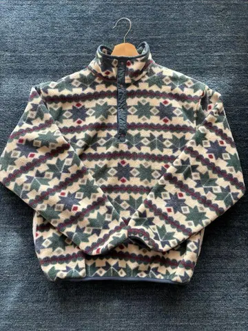 레어 80s USA제 L.L.BEAN 올 패턴 스냅T 플리스 자켓