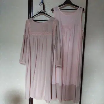 Robe de Travail 핑크 7부 소매 롱 원피스