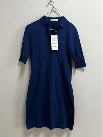 LACOSTE 슬림핏 반팔 원피스 36 네이비