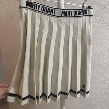 MARY QUANT 플리츠 미니 스커트 아이보리