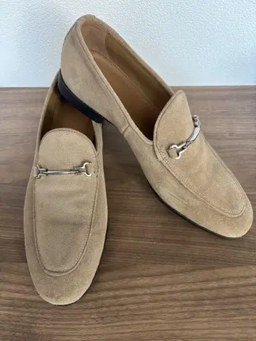 ZARA 자라 베이지 스웨이드 로퍼 금속 버클