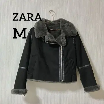 ZARA 무스탕 라이더 자켓 M 인조 모피