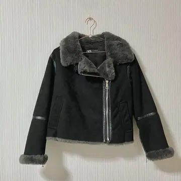 ZARA 무스탕 라이더 자켓 M 인조 모피