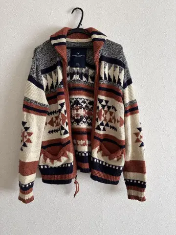 니트 패턴 지퍼 후드티 가디건 아메리칸 이글 American Eagle