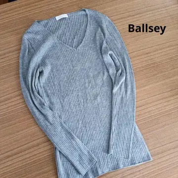 Ballsey 니트 코튼 실크 리브 그레이 3358