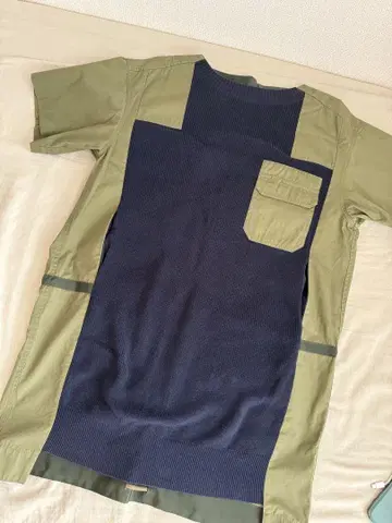 sacai 사카이 올리브 그린 네이비 니트 원피스