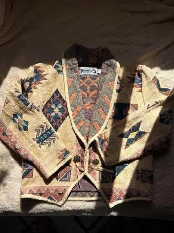 80~90s Kokopelli 기하학 패턴 자켓