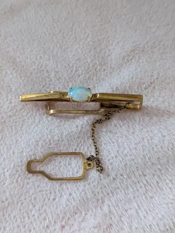 오팔 장식 체인 포함 넥타이핀