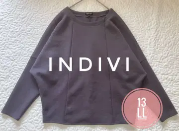 INDIVI 종이상자 형태 탑스 차콜 그레이 LL 빅 사이즈