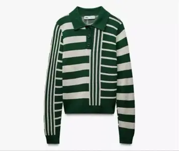 스트라이프 패턴 폴로 니트 스웨터 ZARA 자라 사에코