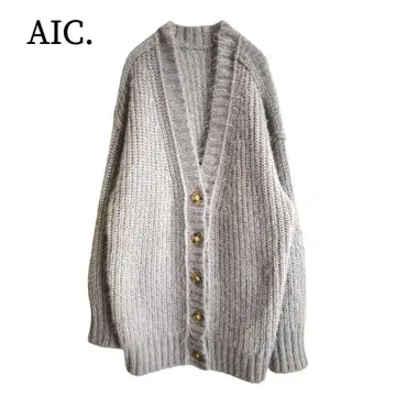 2399 새상품급 AIC. 모헤어 넉넉한 가디건 그레이 M