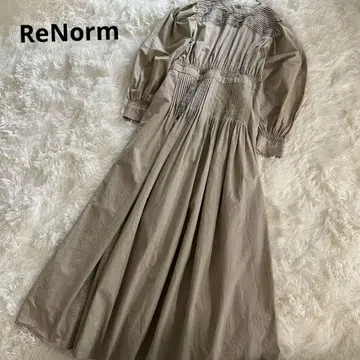 새상품급 핀턱 롱 원피스 리놈 카키 코튼