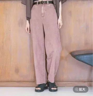 컬러 데님 배기 팬츠 핑크 L