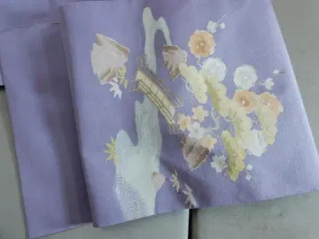 순수 실크 직조 나고야 오비 보라색 계열