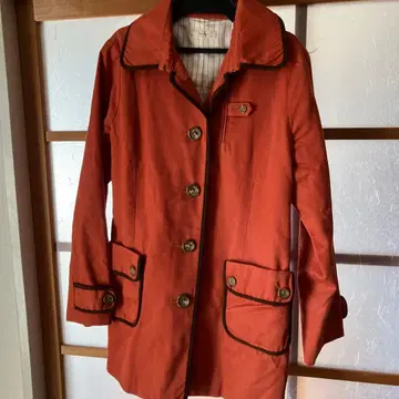 Perle Peche 자켓 코트 오렌지 브라운 아우터