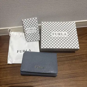 FURLA 블루 그레이 3단 폴더형 지갑