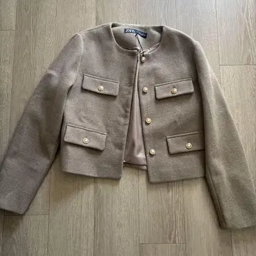 ZARA 베이지 노카라 자켓