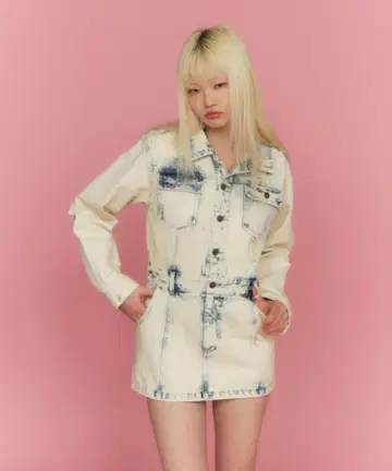 aclent 데님 자켓 미니 원피스