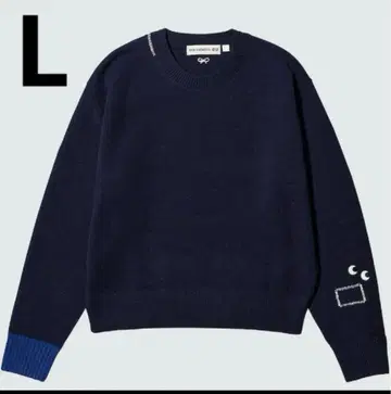 유니클로 x ANYA HINDMARCH 네이비 니트 L