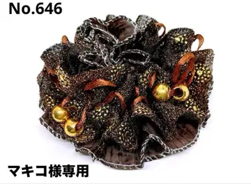 핸드메이드 꽃 스크런치 머리끈 플라워 비즈 12개
