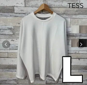 [ TESS ] 절개 디자인 티셔츠 ( 화이트 x 그레이 ) L 사이즈