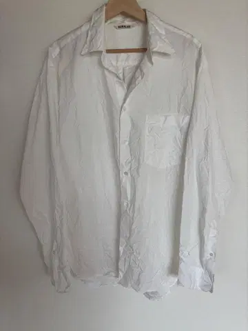 auralee WRINKLED WASHED FINX TWILL SHIRT